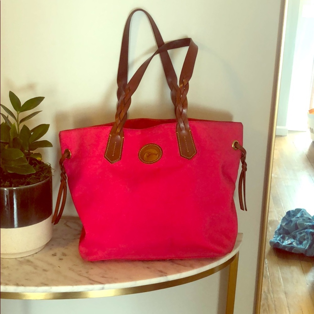 Dooney & Bourke Pink Nylon Tote w/ Leather Accents
